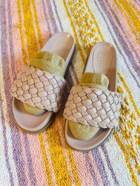 ShuShop Blush Pink Woven Slide Sandals